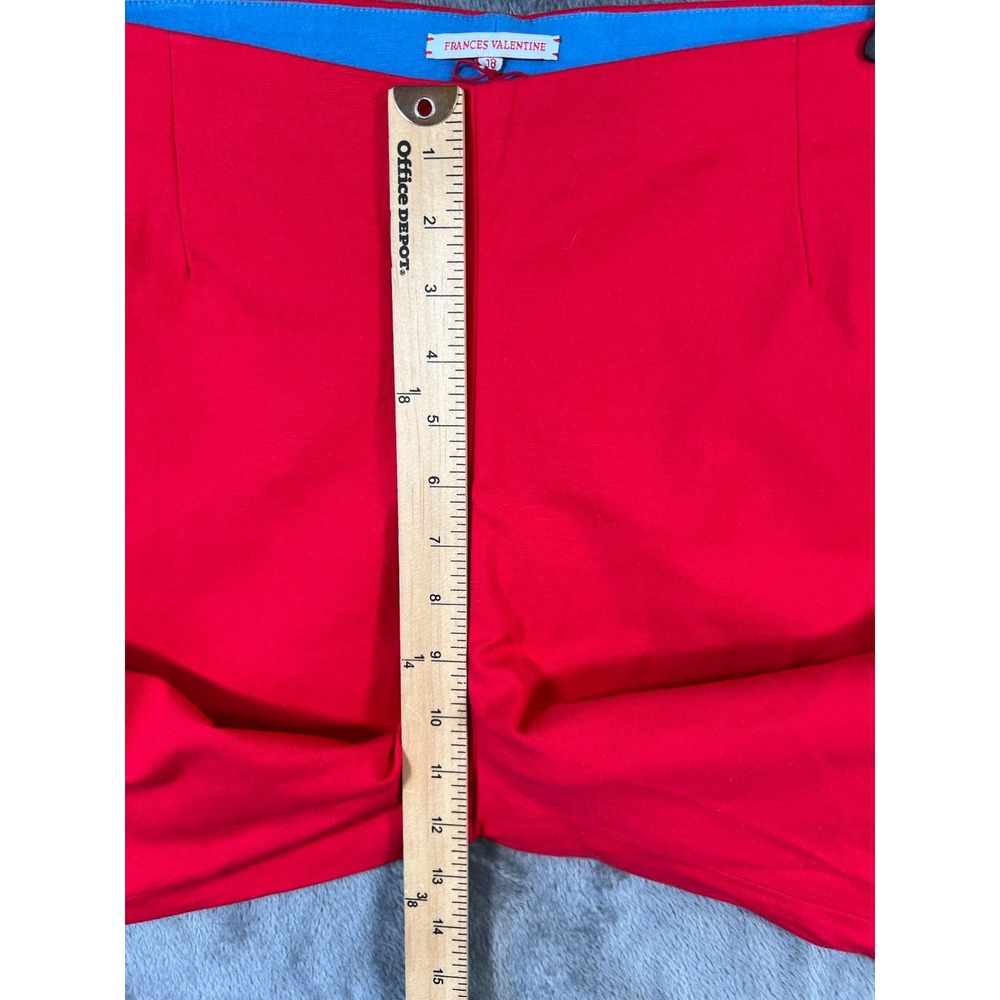 Frances Valentine Lucy Japanese Cigarette Pants Womens 18 40x28 Red Crop Stretch - Picture 6 of 11
